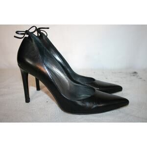 New Stuart Weitzman Black Leather Pumps 6 M